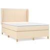 vidaXL Sommier &agrave; lattes de lit avec matelas Cr&egrave;me 140x190 cm Tissu