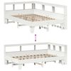 vidaXL Lit biblioth&egrave;que sans matelas blanc 135x190 cm bois pin massif