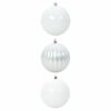 vidaXL Ensemble de Boules de No&euml;l XXL 3 pc Blanc &Oslash; 25 cm Plastique LED