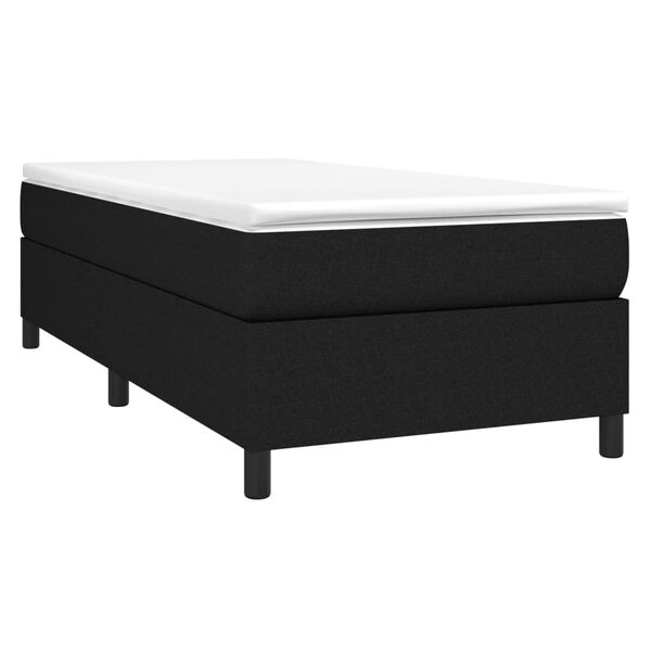 vidaXL Sommier &agrave; lattes de lit avec matelas Noir 90x200 cm Tissu