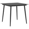 vidaXL Table &agrave; d&icirc;ner de jardin Noir 80x80x74 cm Acier et verre