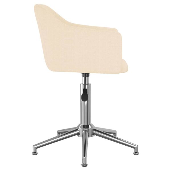 vidaXL Chaise pivotante de salle &agrave; manger Cr&egrave;me Tissu