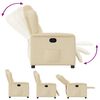 vidaXL Fauteuil inclinable Cr&egrave;me Tissu