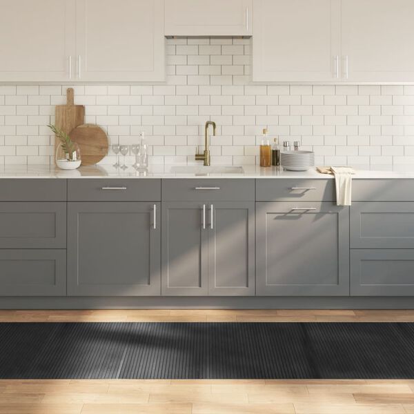 vidaXL Tapis rectangulaire gris 80x300 cm bambou