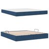 vidaXL Lit avec rangement et matelas Bleu 160 x 200 cm Polyester