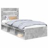 vidaXL Cadre de lit Gris B&eacute;ton 90 x 190 cm Bois de pin massif