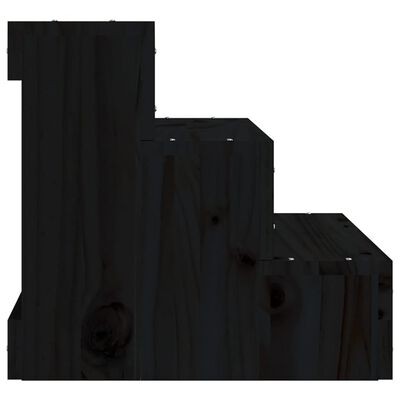 vidaXL Escalier pour animaux de compagnie Noir 40x37,5x35 cm Bois pin