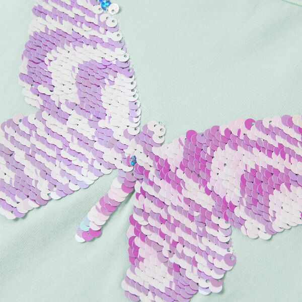 T-shirt pour enfants &agrave; mancherons menthe clair 128