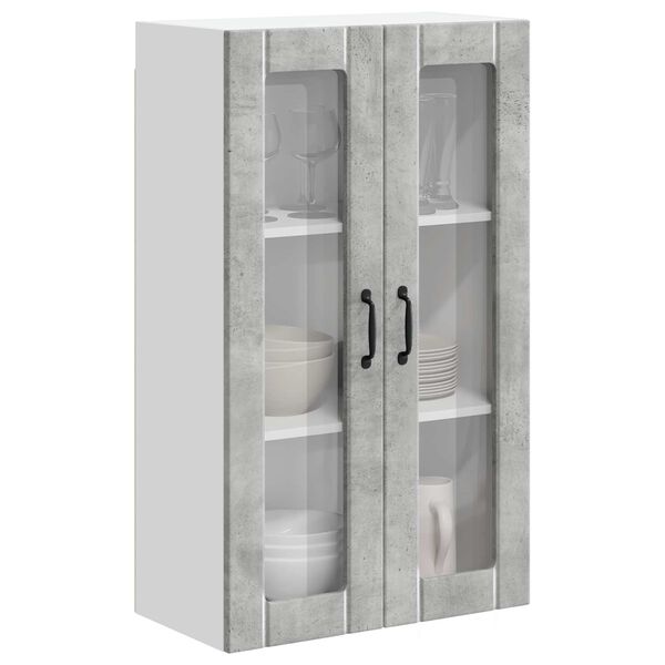 vidaXL Meuble mural de cuisine avec porte Gris b&eacute;ton 60 x 31 x 100 cm