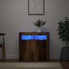 vidaXL Buffet et lumi&egrave;res LED vieux bois 80x35x75 cm bois d'ing&eacute;nierie