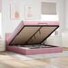 vidaXL Lit ottoman avec matelas et LED Rose 180x200 cm velours