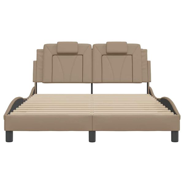 VidaXL Cadre de lit Viana sans matelas cappuccino 140x200 cm similicuir