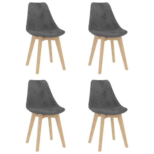 vidaXL Chaises à manger lot de 4 gris velours