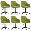 vidaXL Chaises pivotantes à manger lot de 6 vert clair velours