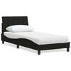 vidaXL Lit avec matelas Hanko noir 90x200 cm tissu