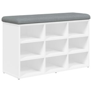 vidaXL Banc &agrave; chaussures Blanc 82x32x50 cm Bois d'ing&eacute;nierie