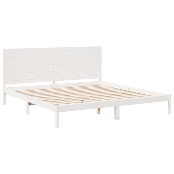 vidaXL Cadre de lit extra long sans matelas 180x220 cm bois massif