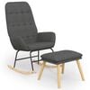 vidaXL Chaise &agrave; bascule avec repose-pied Gris fonc&eacute; Tissu