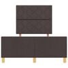 vidaXL Cadre de lit avec t&ecirc;te de lit Marron fonc&eacute; 120 x 200 cm tissu