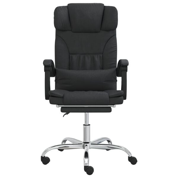 vidaXL Fauteuil de massage inclinable de bureau Noir Similicuir