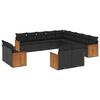 vidaXL Salon de jardin avec coussins 13 pcs noir r&eacute;sine tress&eacute;e