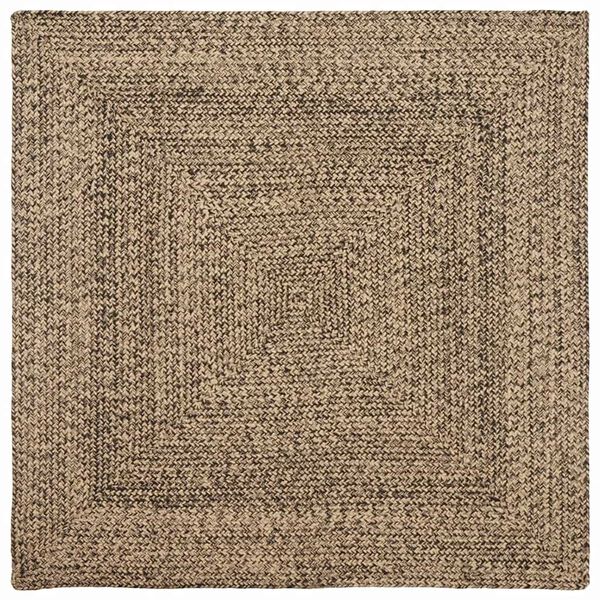 vidaXL Tapis de surface Carr&eacute; Naturel et Noir 160 x 160 cm Jute