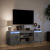 vidaXL Meuble TV avec LED gris béton 139,5x34x50 cm bois d'ingénierie