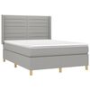 vidaXL Sommier &agrave; lattes de lit matelas LED Gris clair 140x190 cm Tissu