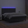 vidaXL Sommier &agrave; lattes de lit avec matelas et LED Noir 160x200 cm