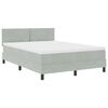 vidaXL Lit &agrave; ressorts avec matelas Gris clair 140 x 190 cm Velours