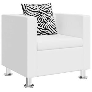 vidaXL Fauteuil blanc similicuir