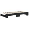 vidaXL Lit de jour avec lit gigogne et matelas noir 80x200 cm tissu