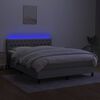vidaXL Sommier &agrave; lattes de lit et matelas et LED Gris clair 140x200 cm