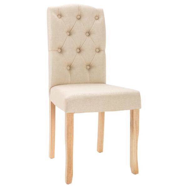 vidaXL Chaises &agrave; manger lot de 4 cr&egrave;me tissu