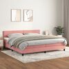 vidaXL Sommier &agrave; lattes de lit avec matelas Rose 200x200 cm Velours