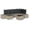 vidaXL Ensemble de canap&eacute; de jardin 7 pcs Gris clair polyrotin