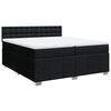 vidaXL Sommier &agrave; lattes de lit avec matelas Noir 200x200 cm Tissu