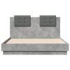 vidaXL Cadre de lit sans matelas gris b&eacute;ton 135x190 cm