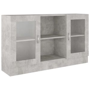 vidaXL Armoire &agrave; vitrine Gris b&eacute;ton 120x30,5x70 cm Bois d&rsquo;ing&eacute;nierie