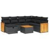 vidaXL Salon de jardin 8 pcs avec coussins noir r&eacute;sine tress&eacute;e