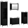 vidaXL Ensemble d'armoire de salle de bain 4 pc Ch&ecirc;ne noir