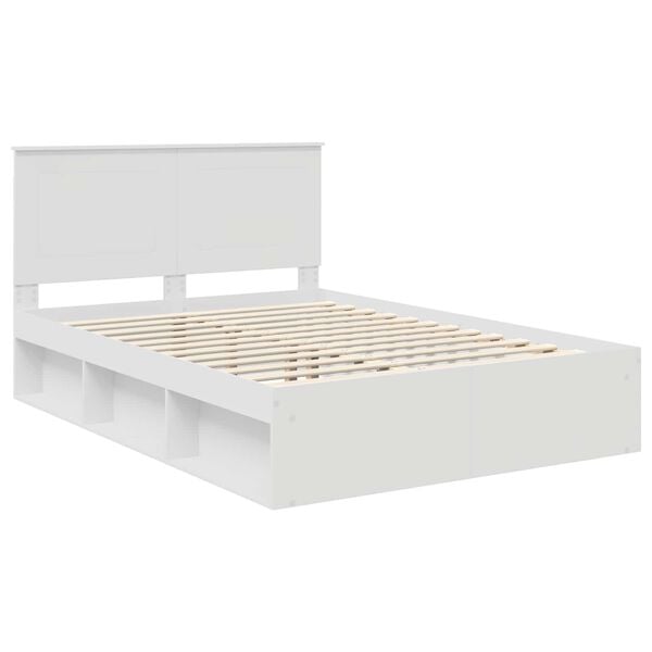 vidaXL Cadre de lit Blanc 140 x 190 cm Bois de pin massif
