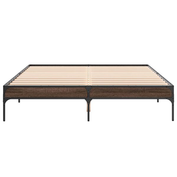vidaXL Cadre de lit sans matelas ch&ecirc;ne marron 160x200 cm