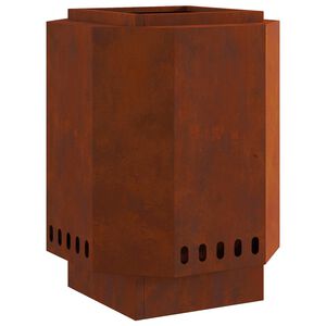 vidaXL Bol de feu sans fum&eacute;e Rouill&eacute; 38 x 38 x 51 cm Acier patin&eacute;