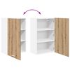 vidaXL Armoire suspendue Ch&ecirc;ne Artisan et Blanc 50 x 31 x 80 cm