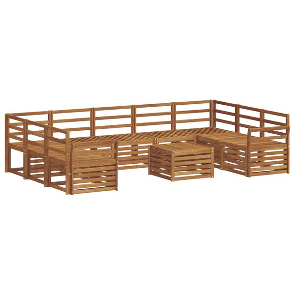 vidaXL Ensembles de canap&eacute;s 10 pcs Naturel Bois d'Acacia Massif