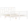 vidaXL Cadre de lit sans matelas blanc bois de pin massif