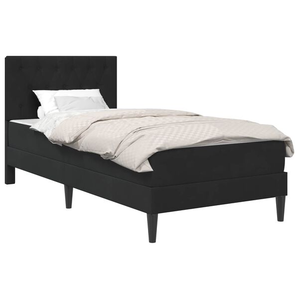 vidaXL Cadre de lit avec matelas Noir 80 x 200 cm Velours