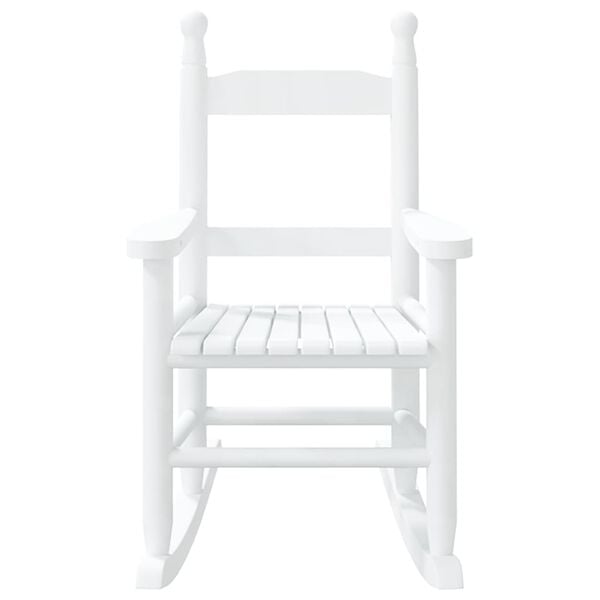 vidaXL Chaises à bascule enfants lot de 2 blanc bois peuplier massif