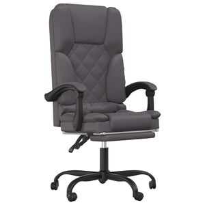 vidaXL Fauteuil de massage inclinable de bureau gris similicuir